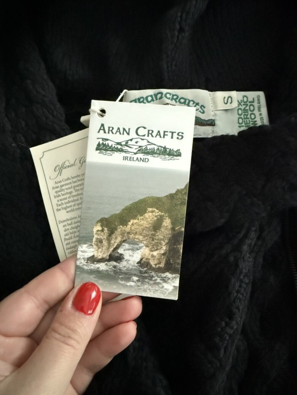 Aran Craft Hearts Zip Cardigan With Hood, NWT - Picture 4 of 7